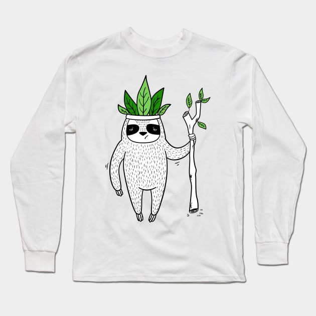 King of Sloth Long Sleeve T-Shirt by lunaticpark